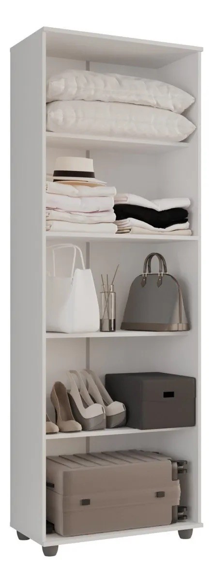 Armário Multiuso Caio 2 Portas 4 Prateleiras Branco CHF Móveis