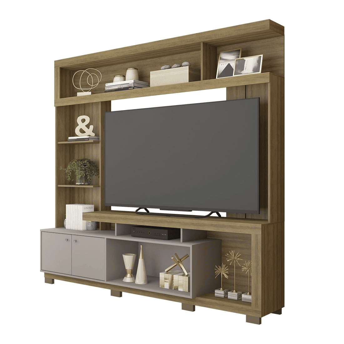 Estante Home para TV até 65 Polegadas Formosa Mel/Cacau Caemmun