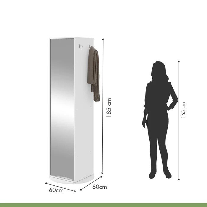 Multiuso Sapateira Esthela com Espelho e Base Giratória – Lopas – Cor Branco Multiuso Sapateira Esthela com Espelho e Base Giratória – Lopas – Cor Branco