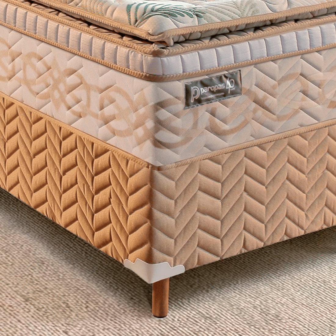 Conjunto Box Recordare Bambo Casal 138cm com Molas Ensacadas - Paropas