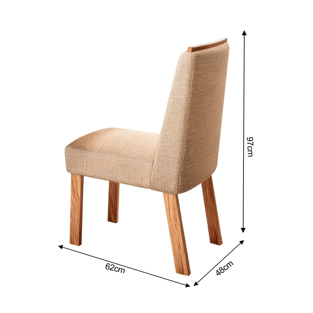 Conjunto Mesa Jantar 100% MDF Scott 90x90 com 4 cadeiras Nature/Off White/Linho3025 - Bom Pastor