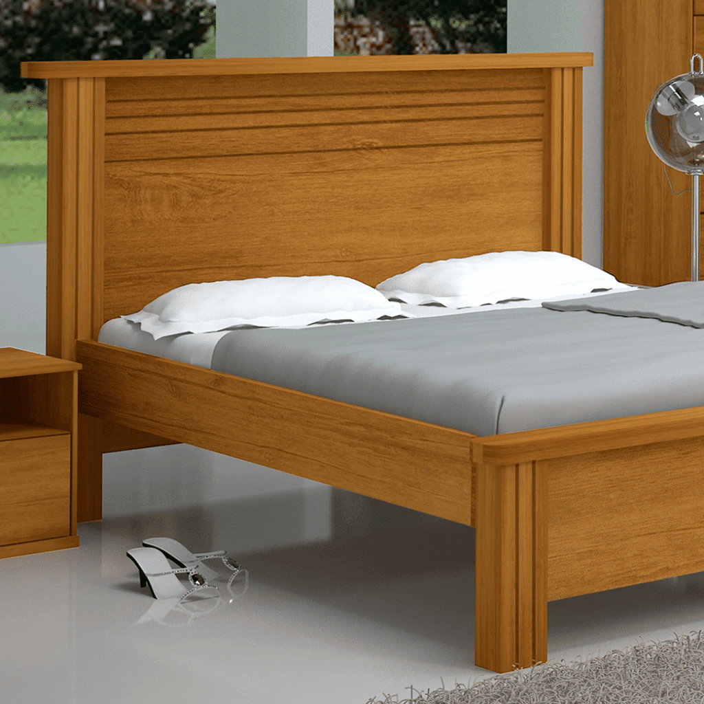Cama Casal Plus em MDF Naturall - Bom Pastor Cama Casal Plus em MDF Naturall - Bom Pastor