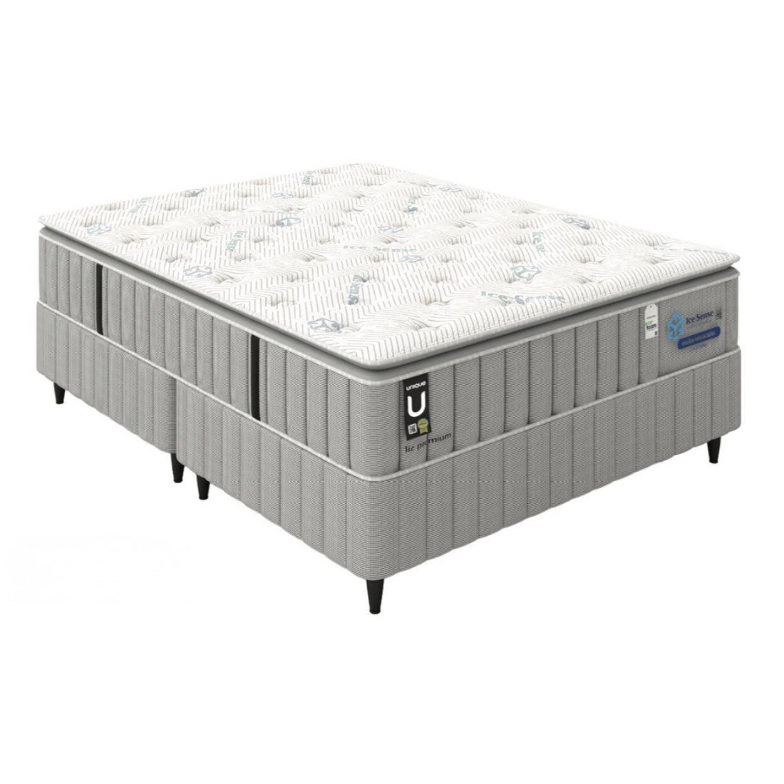 Conjunto Liz Premium 193x203x74 Molas Ensacadas D45 150kg Plumatex - Tecido Aice Conjunto Liz Premium 193x203x74 Molas Ensacadas D45 150kg Plumatex - Tecido Aice