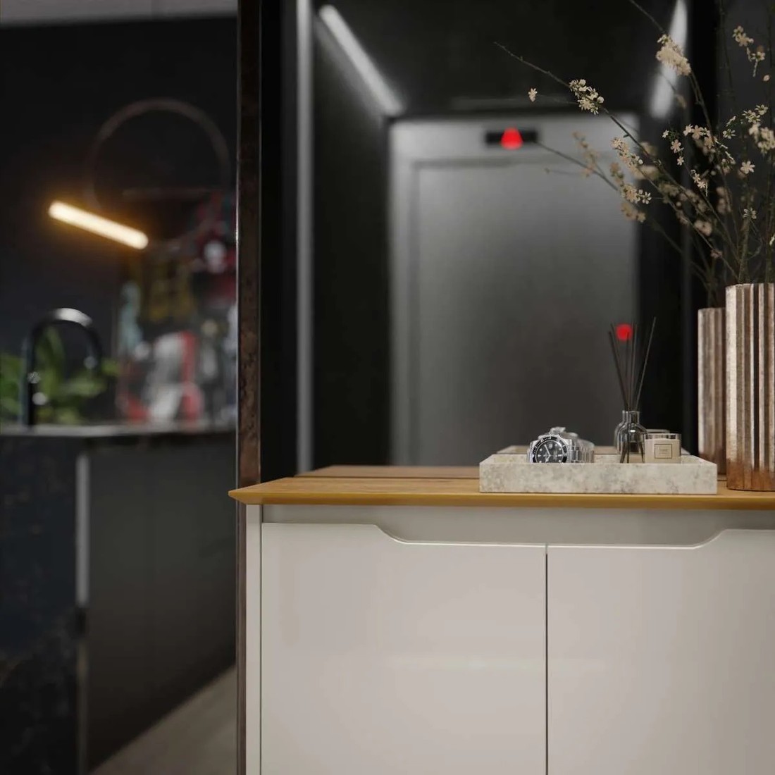 Sapateira 2 Portas Hall Flow EJ Móveis – Off White/Freijó Sapateira 2 Portas Hall Flow EJ Móveis – Off White/Freijó