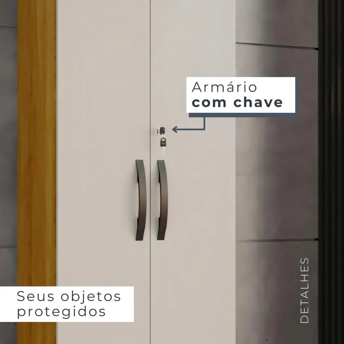 Armário Multiuso Caio 2 Portas 4 Prateleiras Cinamomo/Off White CHF Móveis