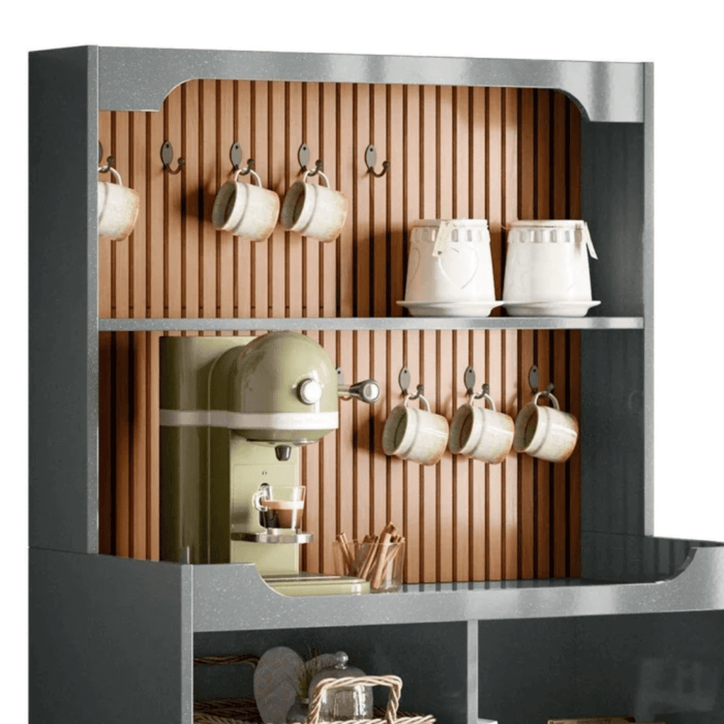 Aparador para Sala Cantinho do Café Rubi 1 Porta 3 Nichos Pés Retrô Cinza Perolizado/Tauari 3D Tauari Lukaliam Aparador para Sala Cantinho do Café Rubi 1 Porta 3 Nichos Pés Retrô Cinza Perolizado/Tauari 3D Tauari Lukaliam