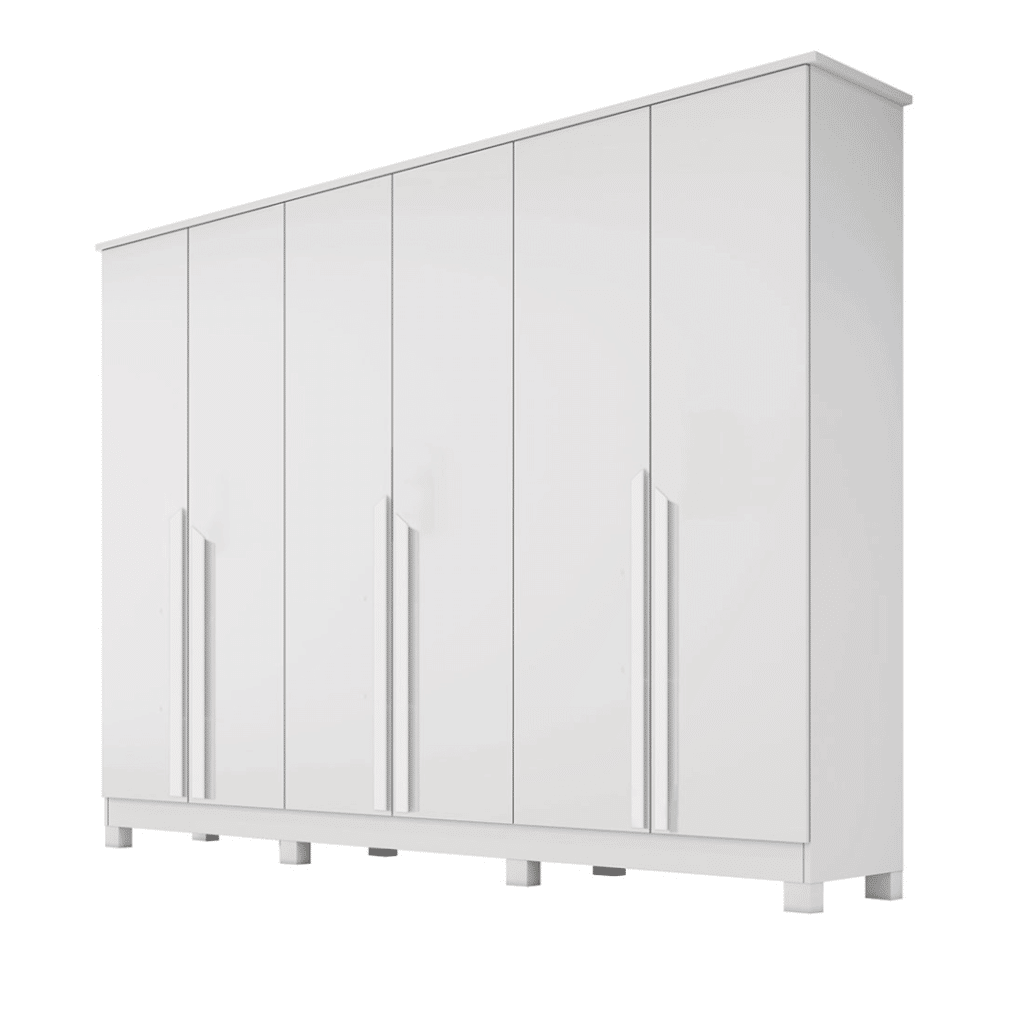 Guarda-Roupa Casal 100% MDF 6 Portas Bianchi, Bianca, Branco Guarda-Roupa Casal 100% MDF 6 Portas Bianchi, Bianca, Branco