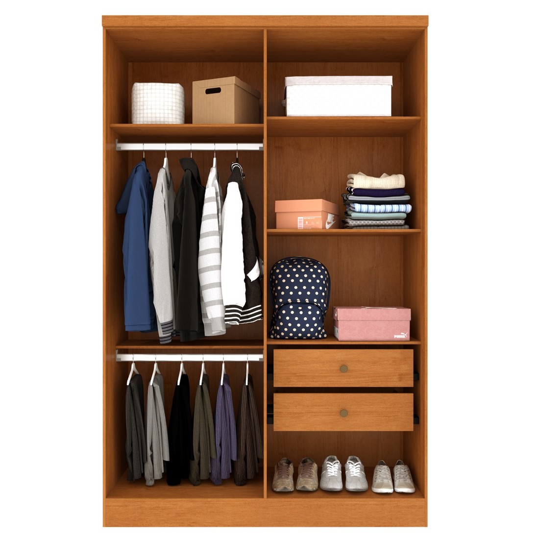 Guarda‑Roupa Amsterdam 4 Portas Tcil – Cinamomo/Off‑White com Pés Guarda‑Roupa Amsterdam 4 Portas Tcil – Cinamomo/Off‑White com Pés