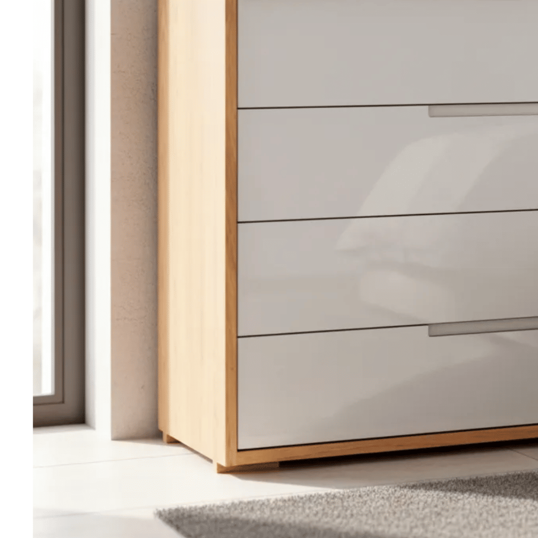 Cômoda 4G Robel Concept PUX Cava Freijo/Off White Liso 100% MDF Cômoda 4G Robel Concept PUX Cava Freijo/Off White Liso 100% MDF