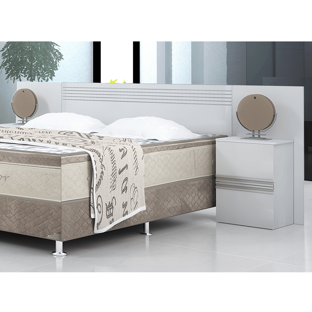 Cabeceira Casal/Queen em MDF Bom Pastor Guarapari - Branco Brilho Cabeceira Casal/Queen em MDF Bom Pastor Guarapari - Branco Brilho