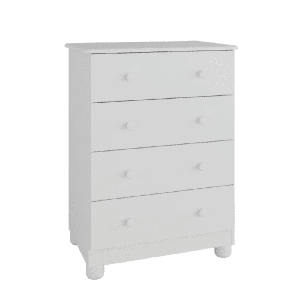 Cômoda para Quarto Infantil em MDF 4 Gavetas Peroba Junior Branco Cômoda para Quarto Infantil em MDF 4 Gavetas Peroba Junior Branco
