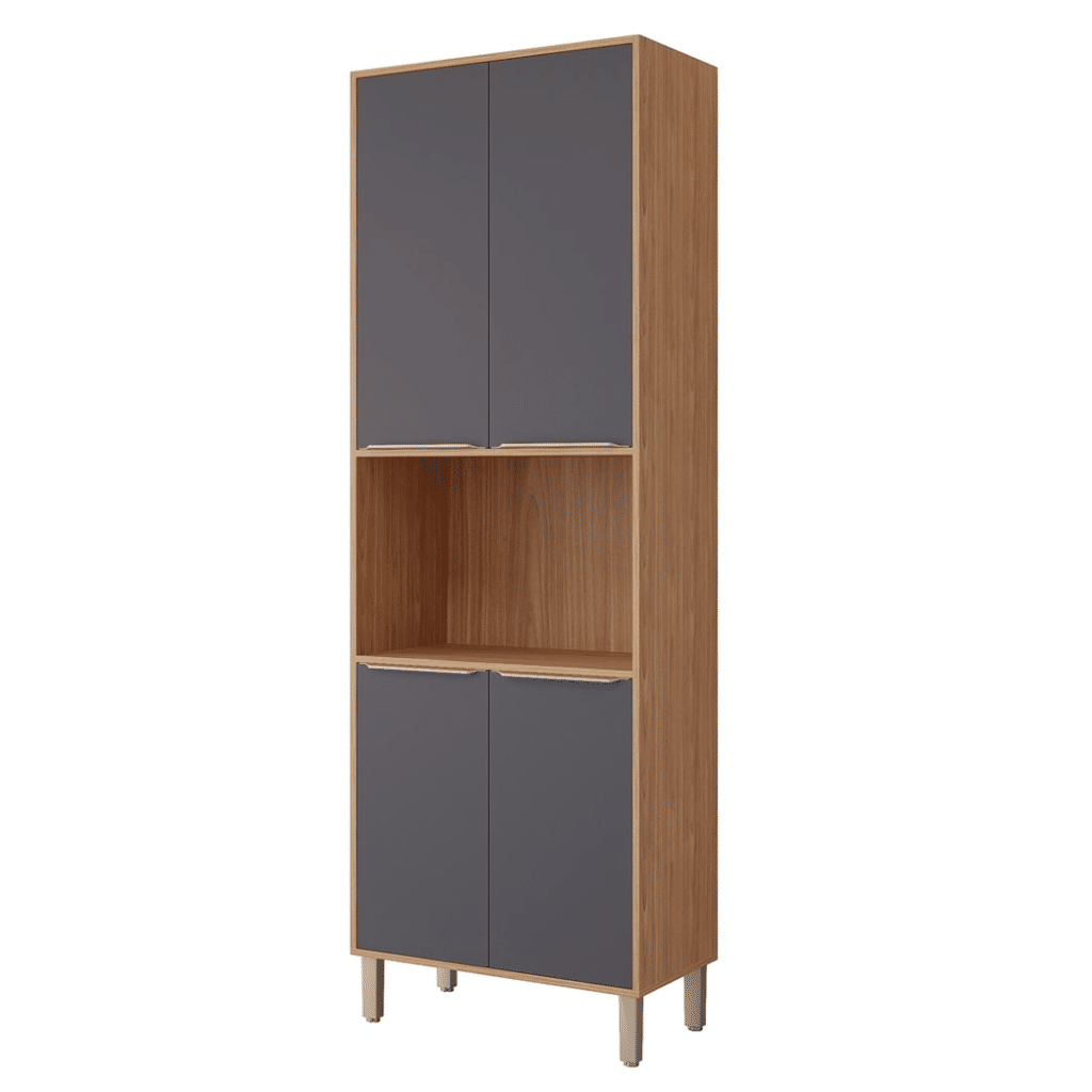 Paneleiro em MDF 4 Portas com Nicho para Forno MGM Esplendida Freijó/Titanio