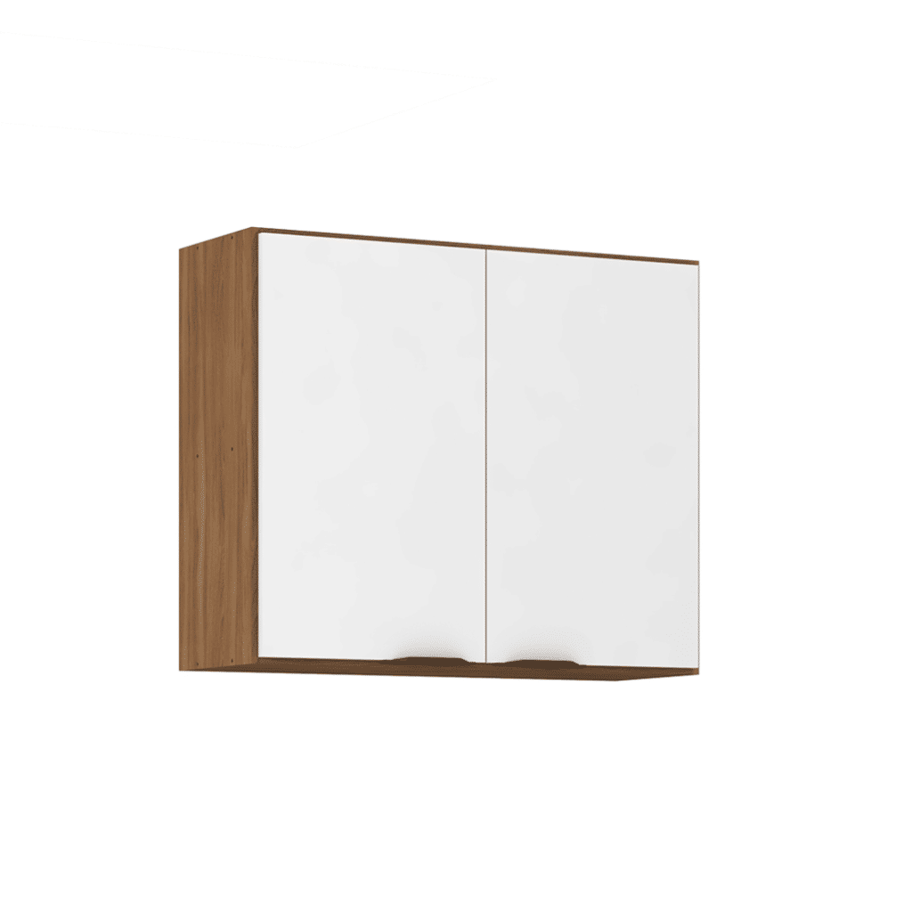 Armário Aéreo de Cozinha 2 Portas, Firenze 80cm - Demobile - Amêndoa/Branco Armário Aéreo de Cozinha 2 Portas, Firenze 80cm - Demobile - Amêndoa/Branco
