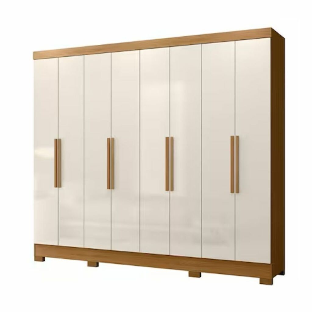 Guarda-Roupa Casal 8 Portas Moval Diplomata Freijó com off White Guarda-Roupa Casal 8 Portas Moval Diplomata Freijó com off White
