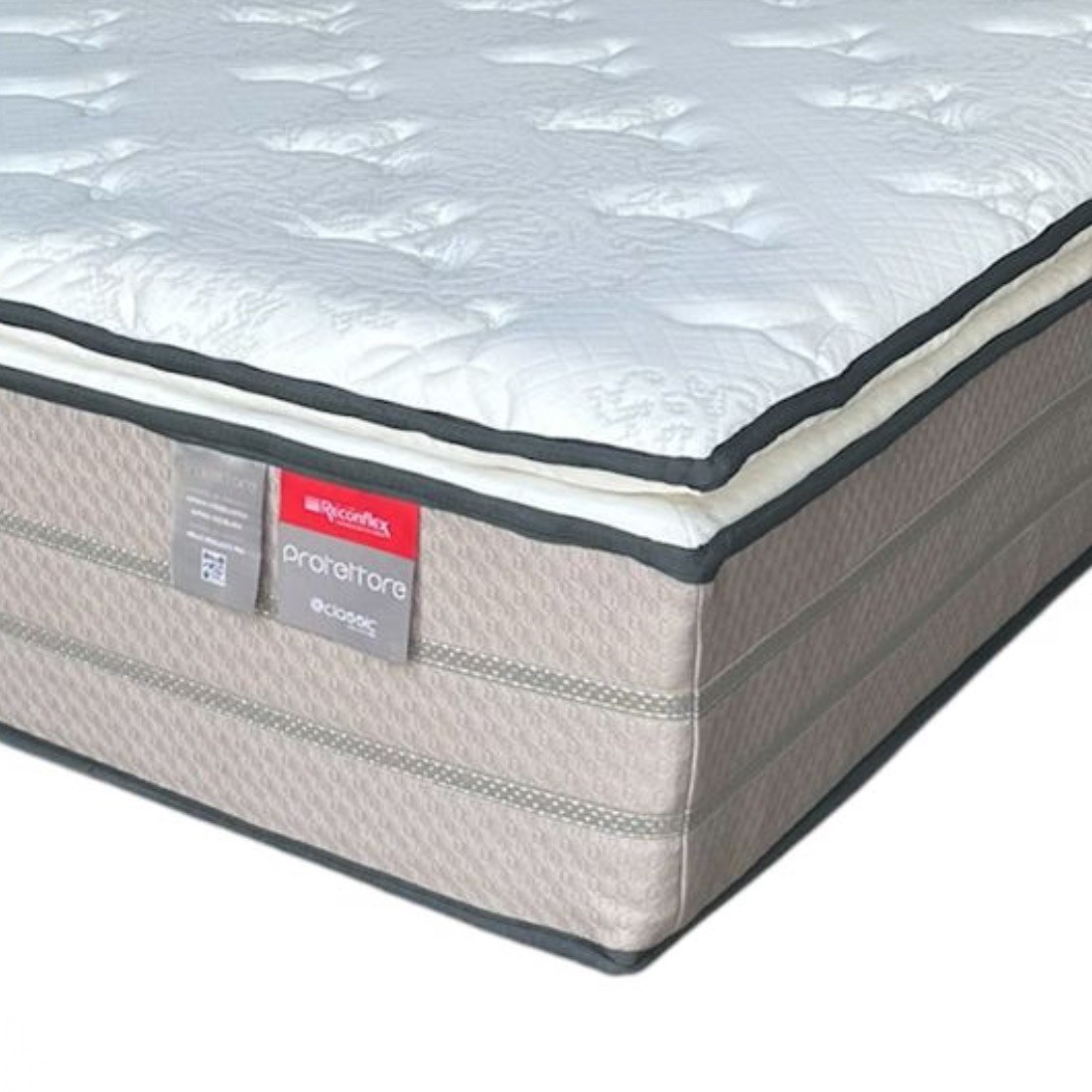 Colchão Protettore Pillow Top Queen Mola Miralastic Pro 220Kg Reconflex 158x198x32 - Cinza