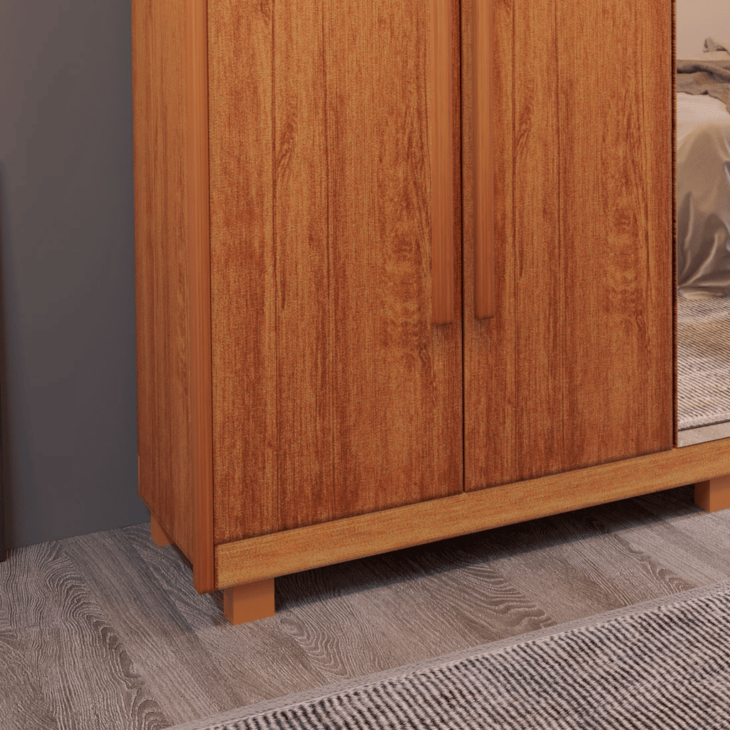 Guarda-Roupa Casal Com Espelho Em MDF 6 Portas Bom Pastor Primore Naturall Guarda-Roupa Casal Com Espelho Em MDF 6 Portas Bom Pastor Primore Naturall