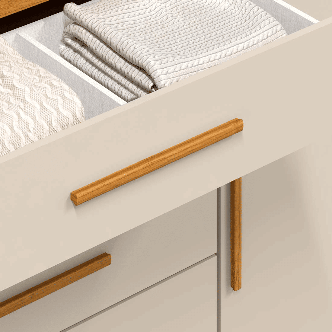 Cômoda em MDF 5 gavetas com Sapateira ACP Móveis Alissa Cinamomo/Off White Cômoda em MDF 5 gavetas com Sapateira ACP Móveis Alissa Cinamomo/Off White