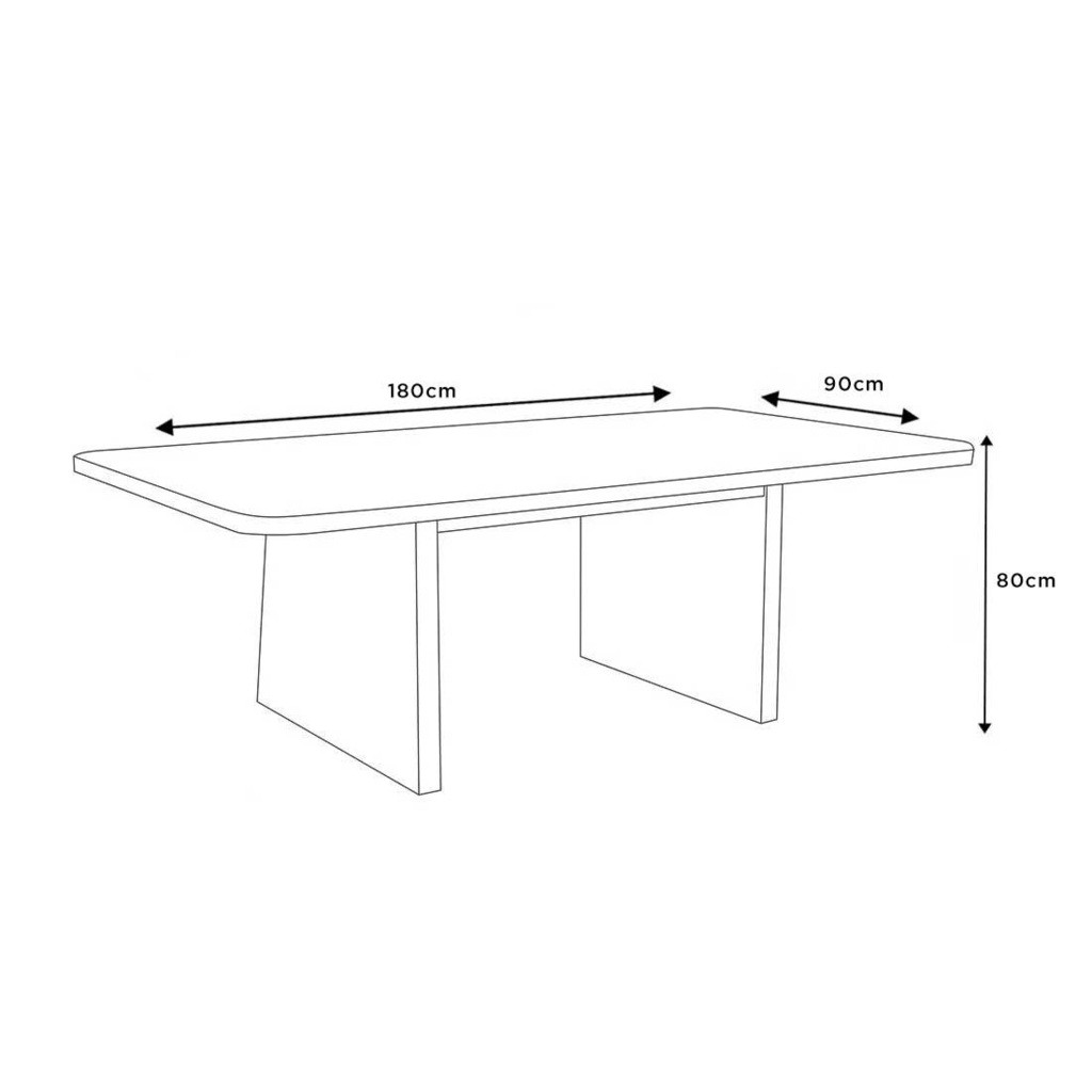 Mesa Rimini 180x90 Tampo de Vidro com 06 cadeiras NPTC9005 - Bom Pastor 