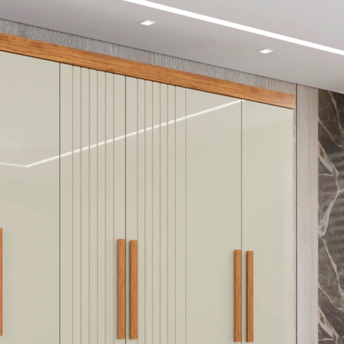 Guarda-Roupa Casal Portugal 6 Portas 2 Gavetas Imop Cinamomo/Off White Guarda-Roupa Casal Portugal 6 Portas 2 Gavetas Imop Cinamomo/Off White