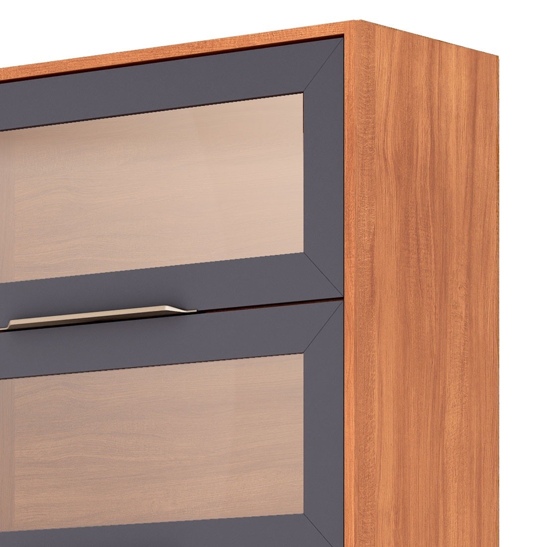 Armário Aéreo Esplendida Cristal 80 2 Portas 100% MDF MGM Móveis - Cina/Tit