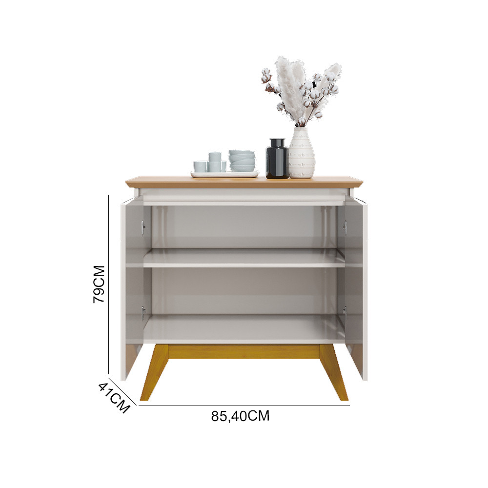 Buffet para Sala 2 Portas Imcal Classic Off White/Nature Buffet para Sala 2 Portas Imcal Classic Off White/Nature