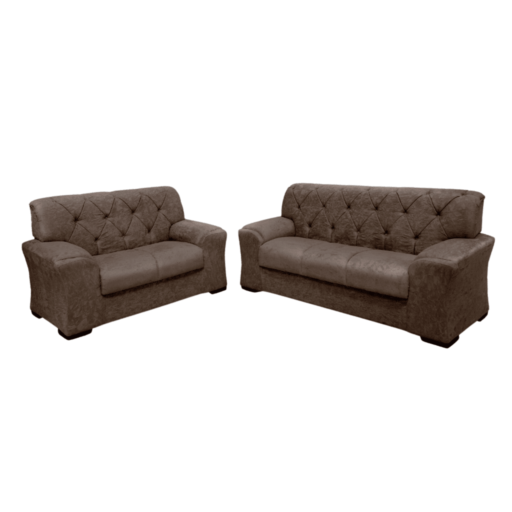 Conjunto de Sofá 2x3 Lugares Caribe Castor Capitonê Masterflex Conjunto de Sofá 2x3 Lugares Caribe Castor Capitonê Masterflex