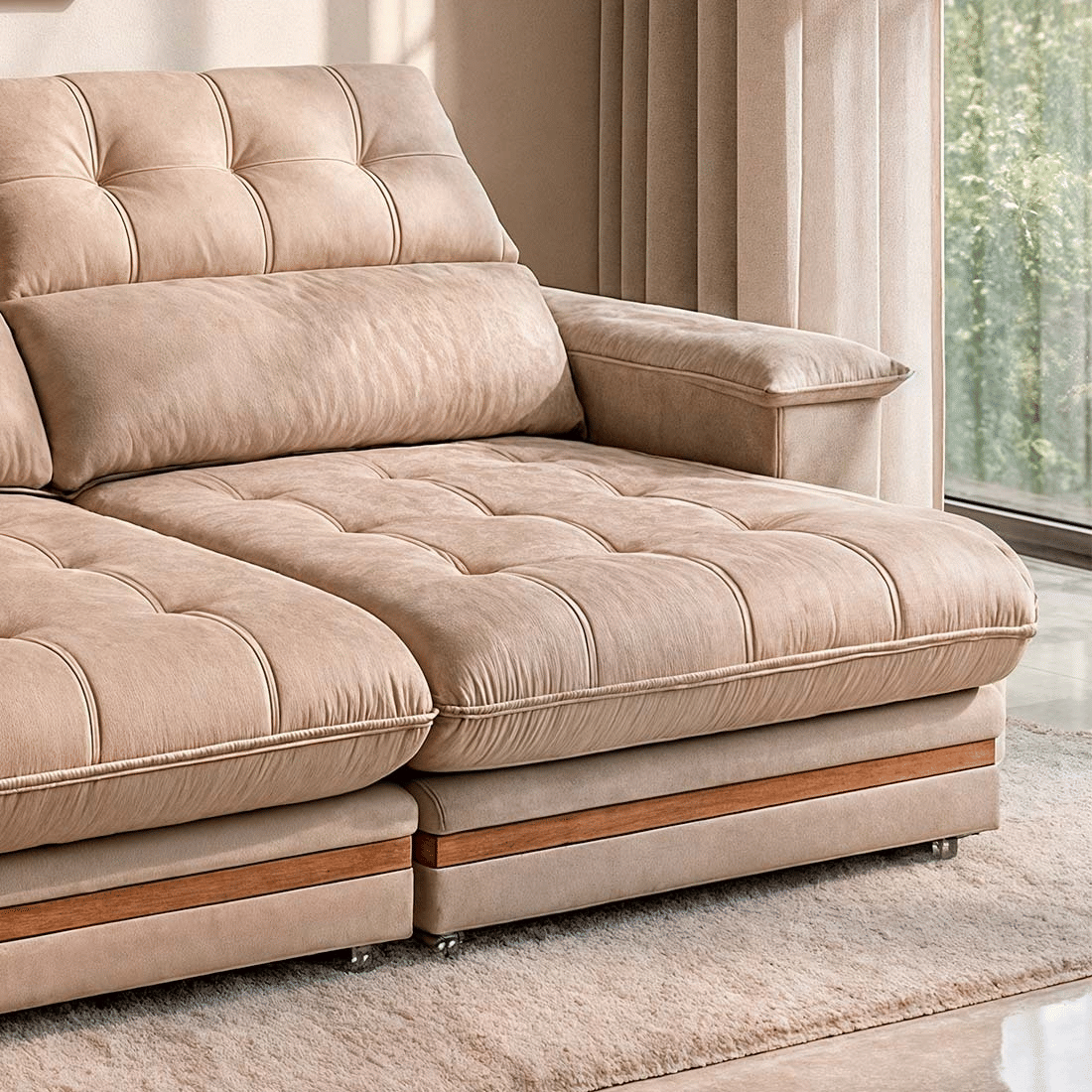 Sofá Retrátil e Reclinável Avila 290cm com Molas 3001 - Bom Pastor