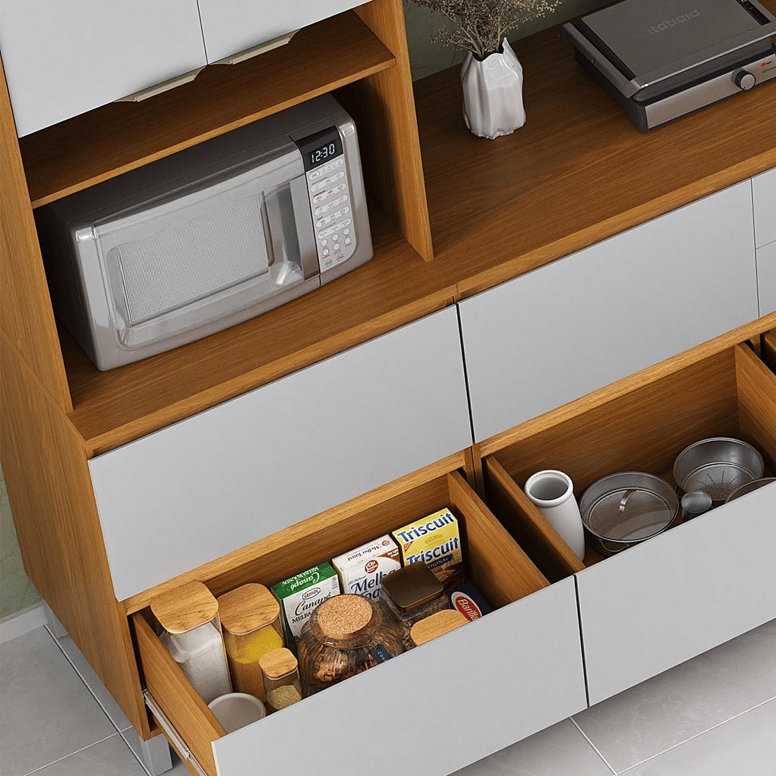 Cozinha Itatiaia Lúmina 3 Módulos 270cm em MDF Cinamomo/Fendi Cozinha Itatiaia Lúmina 3 Módulos 270cm em MDF Cinamomo/Fendi