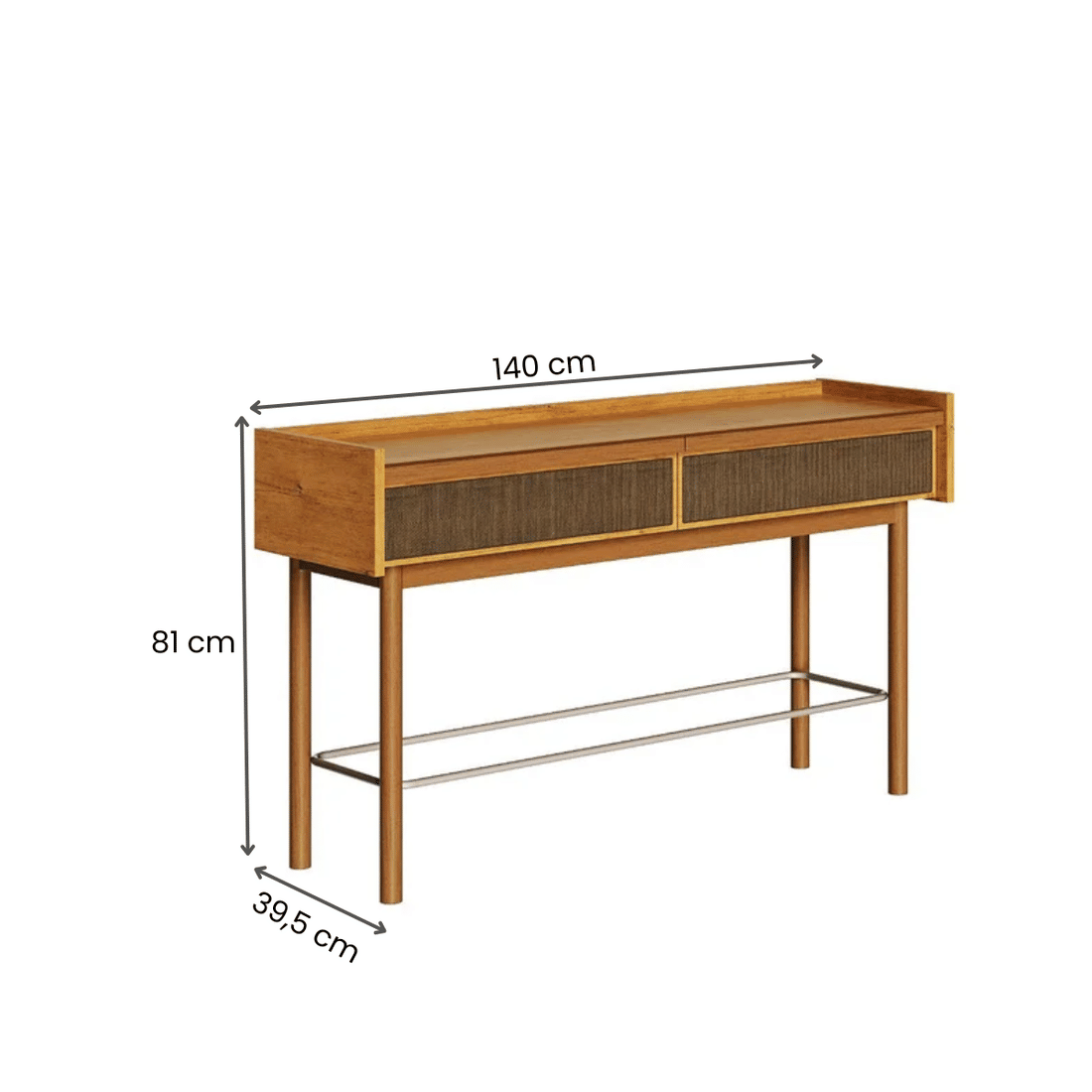 Aparador Dune Nature 1.4 com 2 Gavetas e Arco de Aço - Imcal