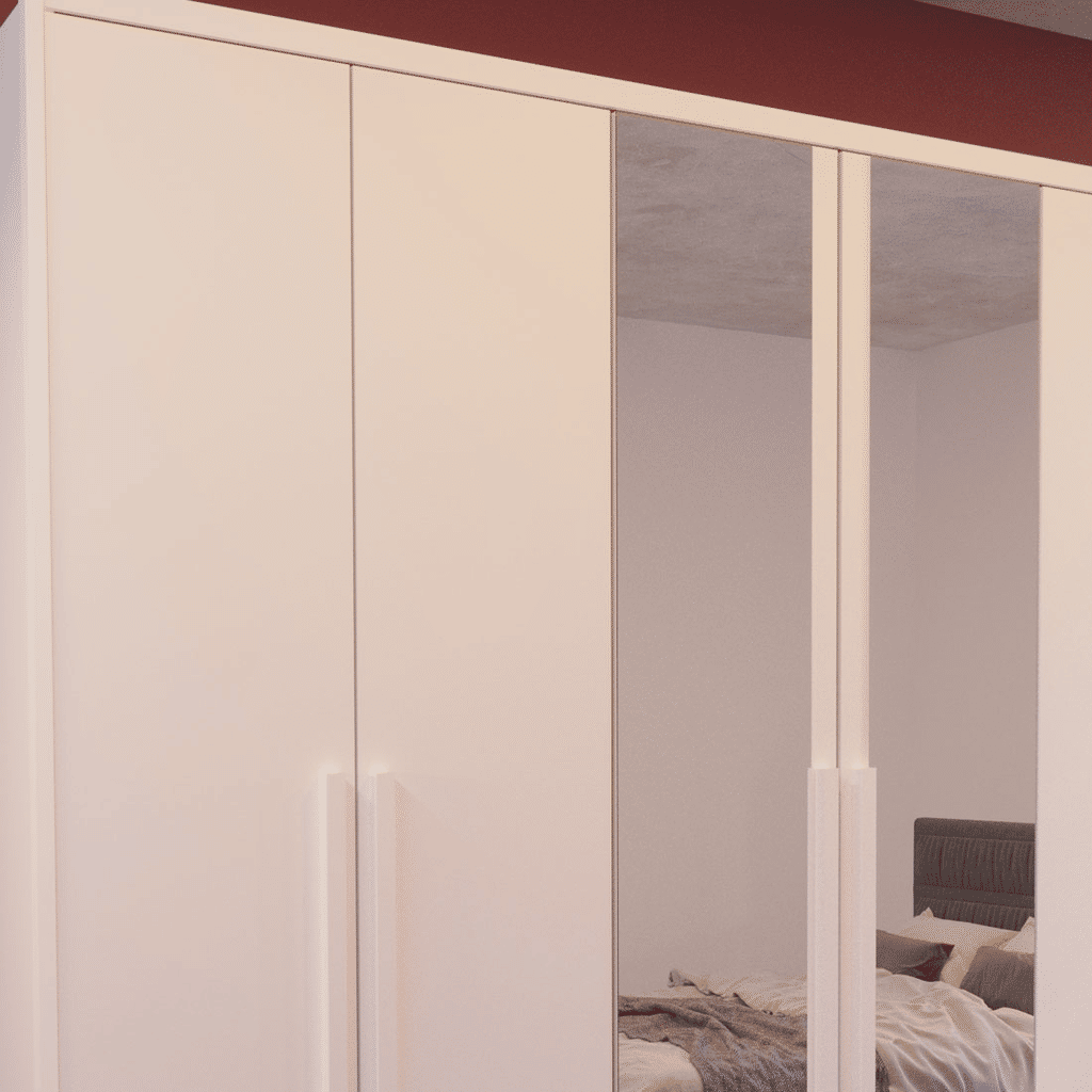 Guarda-Roupa Casal Com Espelho Em MDF 6 Portas Bom Pastor Primore Branco Guarda-Roupa Casal Com Espelho Em MDF 6 Portas Bom Pastor Primore Branco