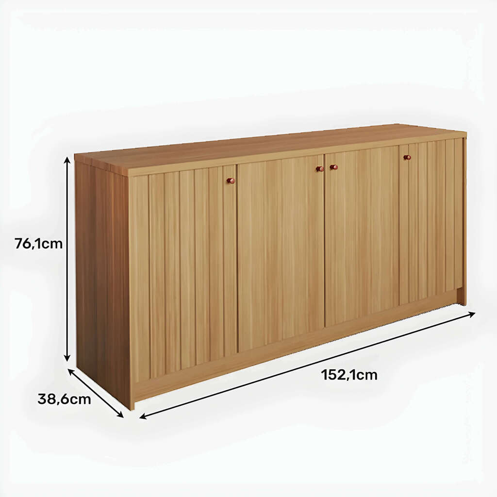 Buffet para Sala 4 Portas em MDF Cimol Lia Nature Buffet para Sala 4 Portas em MDF Cimol Lia Nature