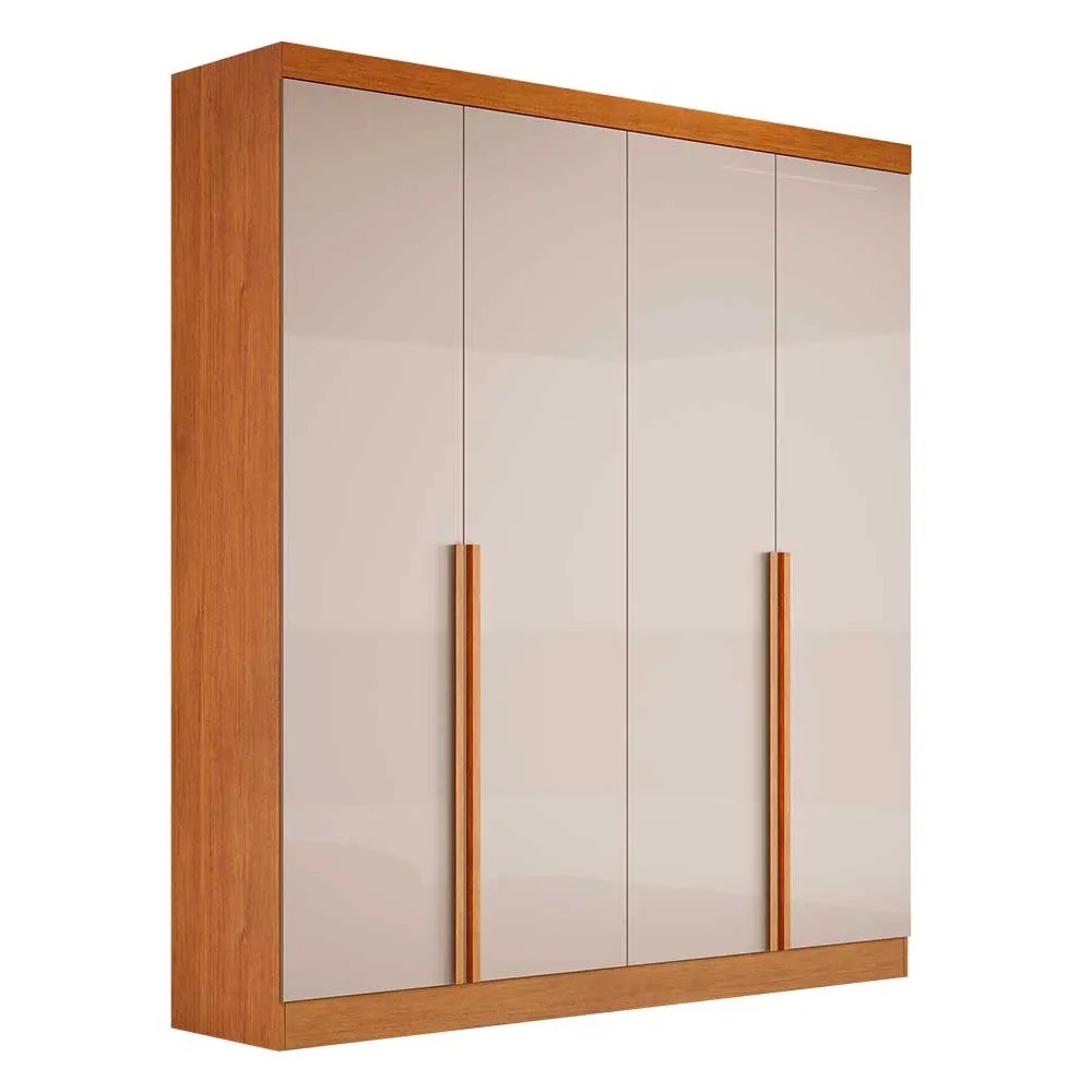 Guarda-Roupa Casal 4 Portas Alvorada Nature/Off White - Bianchi Guarda-Roupa Casal 4 Portas Alvorada Nature/Off White - Bianchi
