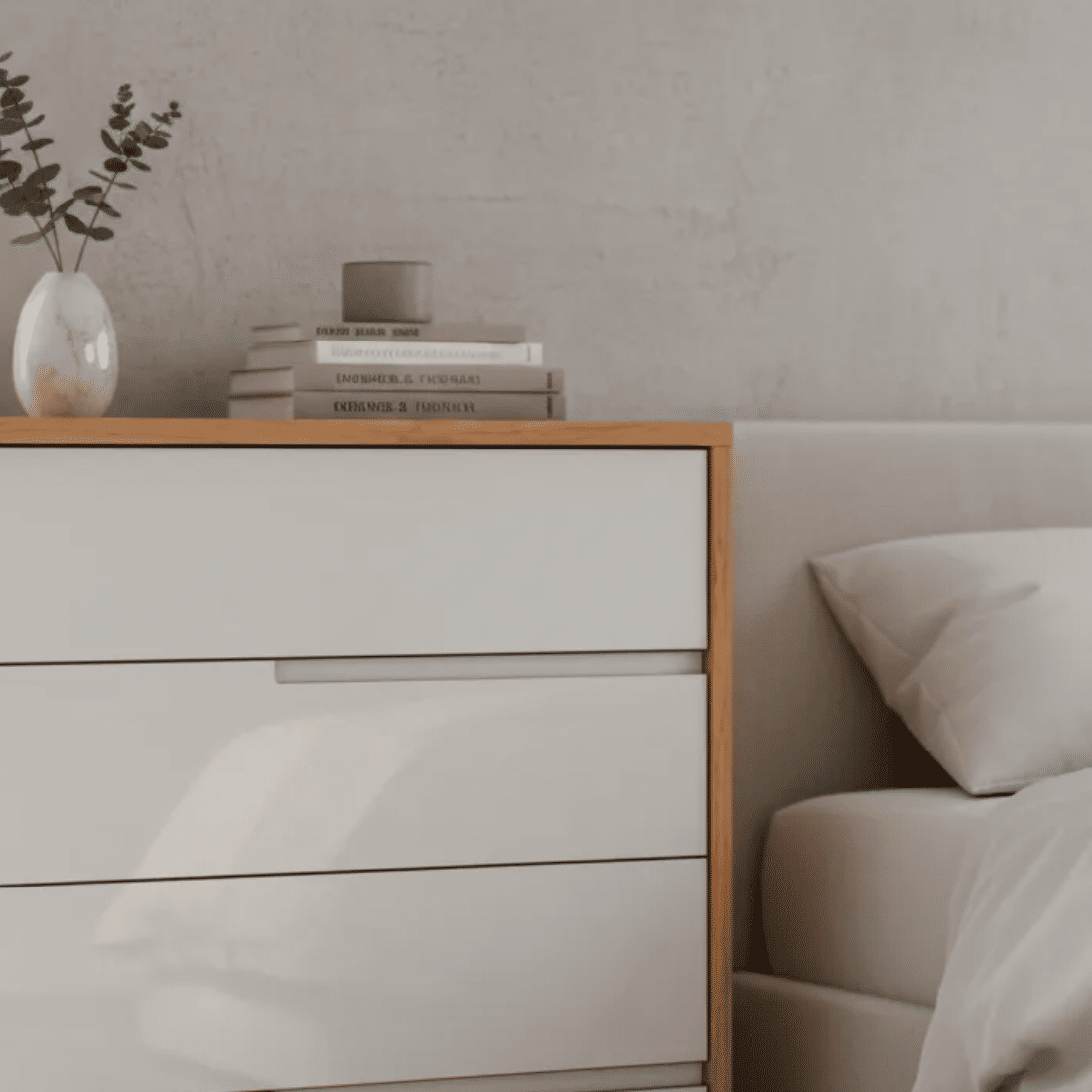 Cômoda 4G Robel Concept PUX Cava Freijo/Off White Liso 100% MDF Cômoda 4G Robel Concept PUX Cava Freijo/Off White Liso 100% MDF