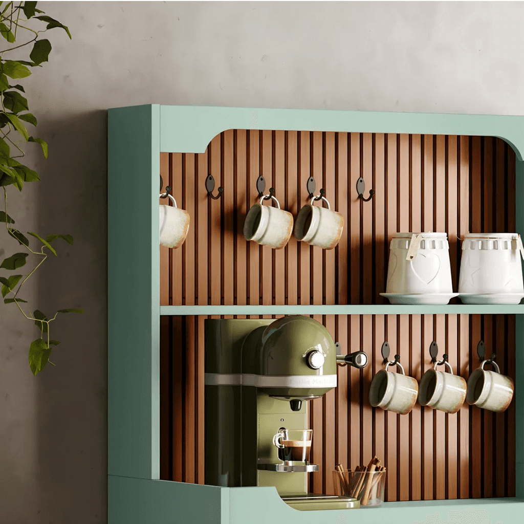 Aparador para Sala Cantinho do Café Rubi 1 Porta 3 Nichos Pés Retrô Cinza Menta/Tauari 3D Lukaliam Aparador para Sala Cantinho do Café Rubi 1 Porta 3 Nichos Pés Retrô Cinza Menta/Tauari 3D Lukaliam