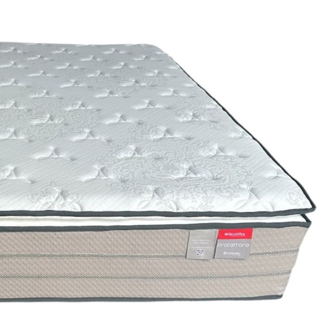 Colchão Protettore Pillow Top King Size Mola Miralastic Pro 220Kg Reconflex 192x203x32 - Cinza