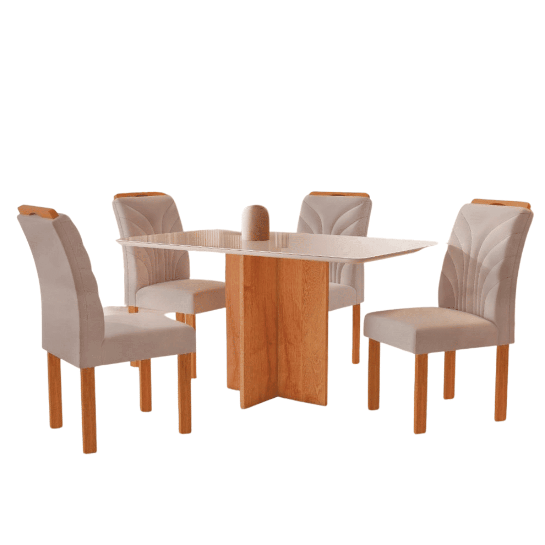 Conjunto Mesa com Vidro Salinas 120x80 + 4 Cadeiras Parati Off White Cinamomo – Cel Móveis Conjunto Mesa com Vidro Salinas 120x80 + 4 Cadeiras Parati Off White Cinamomo – Cel Móveis