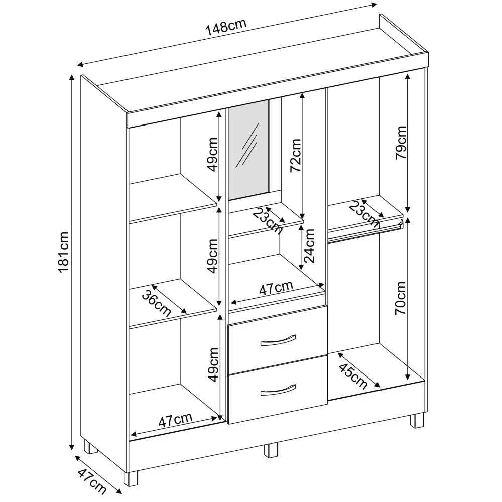 Guarda-Roupa Solteiro Com Espelho Capelinha Lord Branco/Rosa Flex  - Demobile Guarda-Roupa Solteiro Com Espelho Capelinha Lord Branco/Rosa Flex  - Demobile