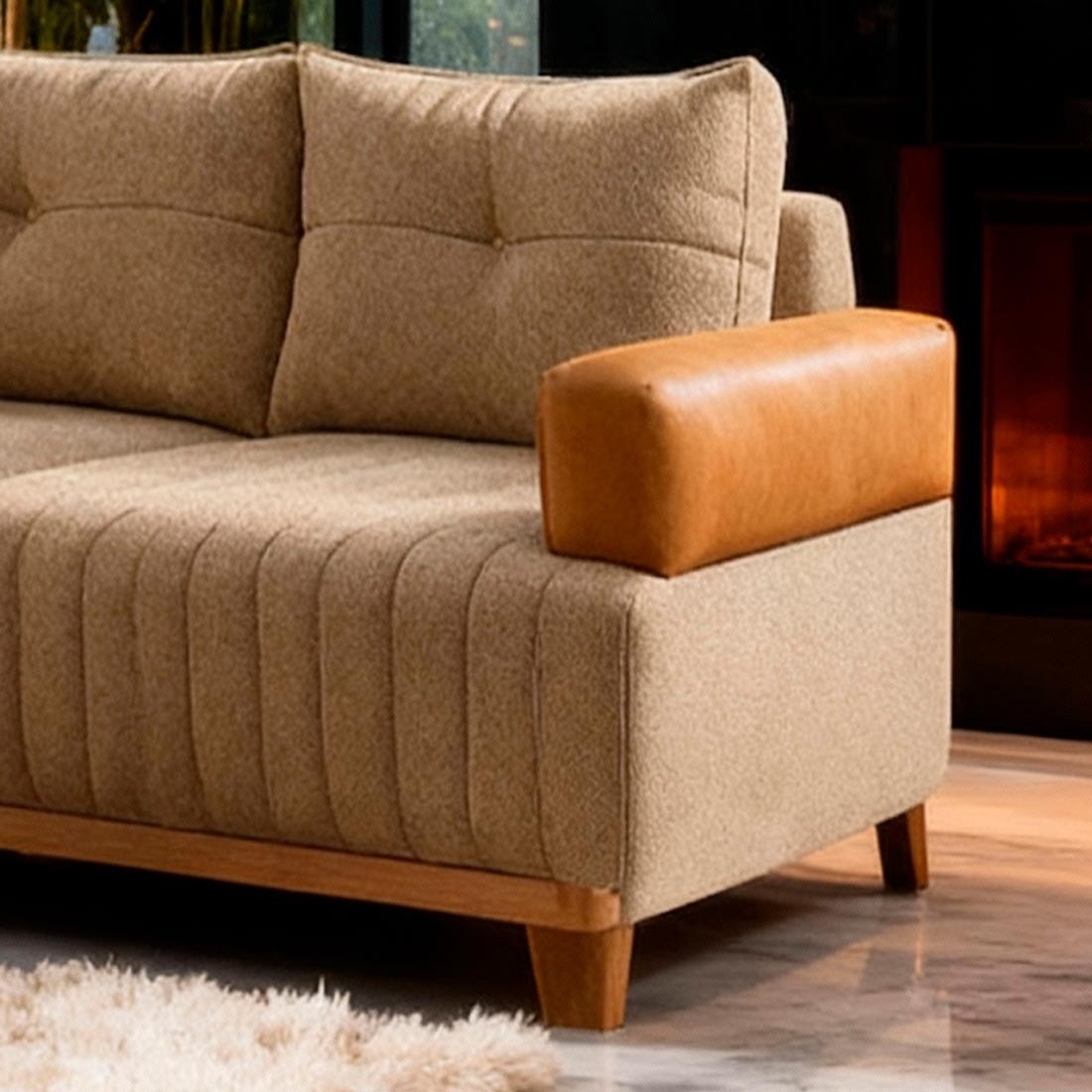 Sofá 3 Lugares Siena 195cm Castor 9101/3025 - Bom Pastor