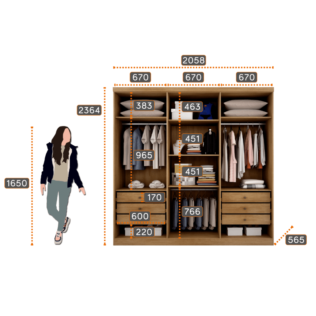 Guarda Roupa Casal 6 Portas 6 Gavetas 100% MDF Vertice Cumaru/Fendi - Novo Horizonte Guarda Roupa Casal 6 Portas 6 Gavetas 100% MDF Vertice Cumaru/Fendi - Novo Horizonte