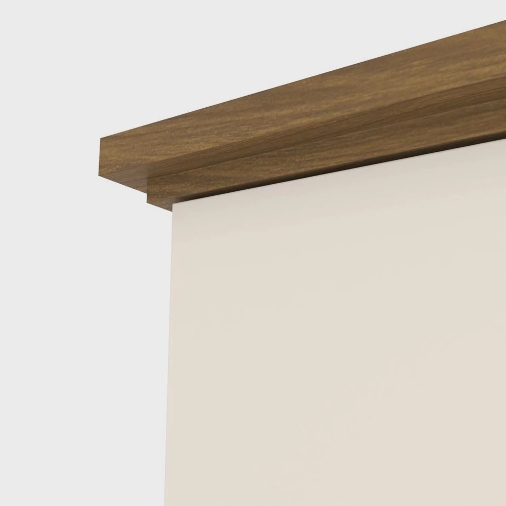 Guarda-roupa Casal com Espelho Napoli 6 Portas Off White/Nature - Henn Guarda-roupa Casal com Espelho Napoli 6 Portas Off White/Nature - Henn