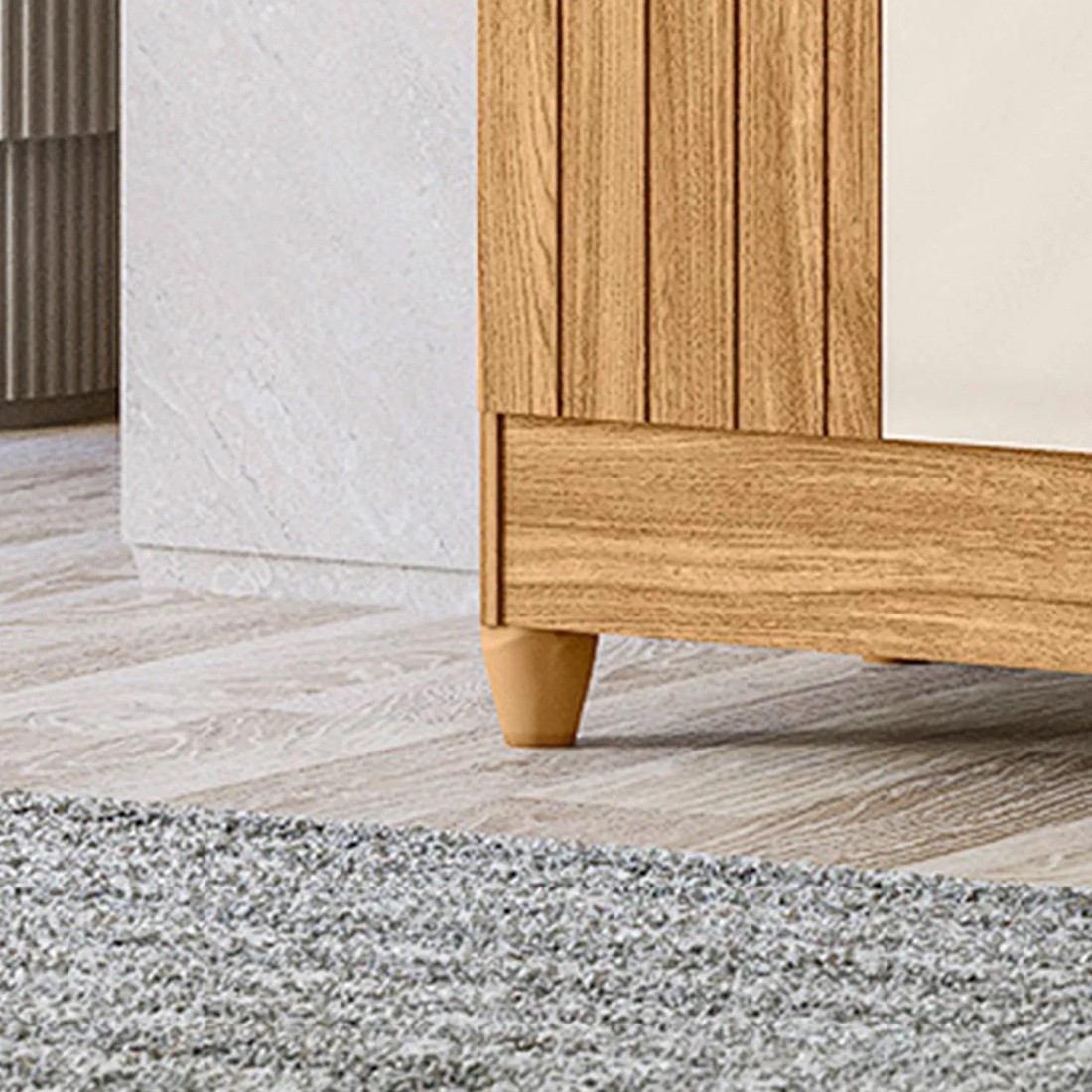 Guarda-Roupa 6 Portas 2 Gavetas Uruguai Freijó/Off White - Moval Móveis