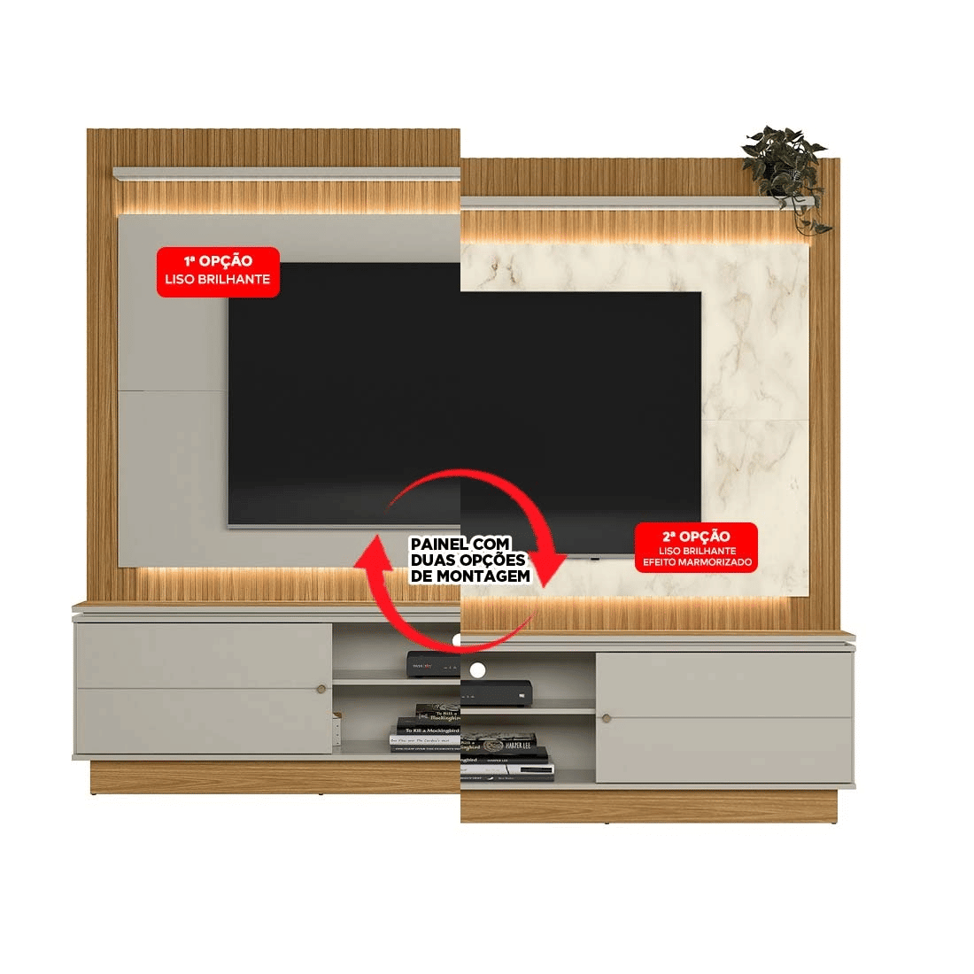 Home Painel Guararapes com 2 Portas Deslizantes, Fita LED e Espaço para TVs até 75" – Linea Brasil Home Painel Guararapes com 2 Portas Deslizantes, Fita LED e Espaço para TVs até 75" – Linea Brasil
