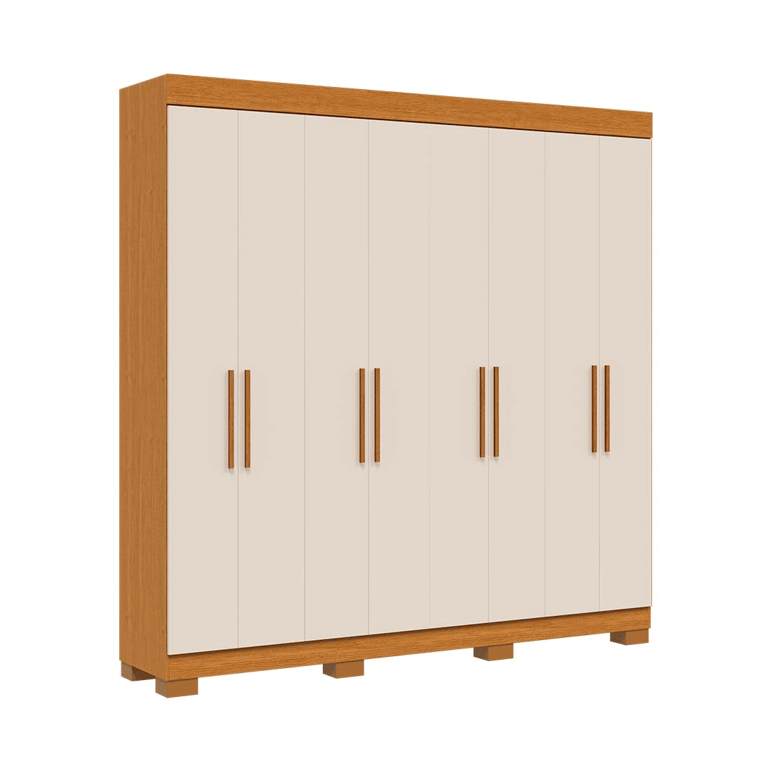 Guarda-Roupa Casal 100% MDF 8 Portas ACP Móveis Hanna Cinamomo/Off White Guarda-Roupa Casal 100% MDF 8 Portas ACP Móveis Hanna Cinamomo/Off White