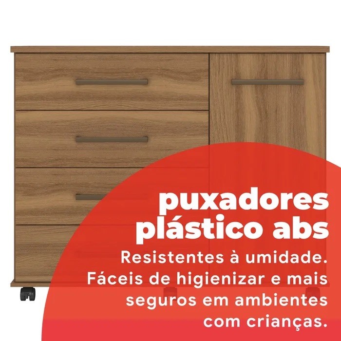 Cômoda Flora Demóbile 4 Gavetas e 1 Porta – Amendola Touch Cômoda Flora Demóbile 4 Gavetas e 1 Porta – Amendola Touch