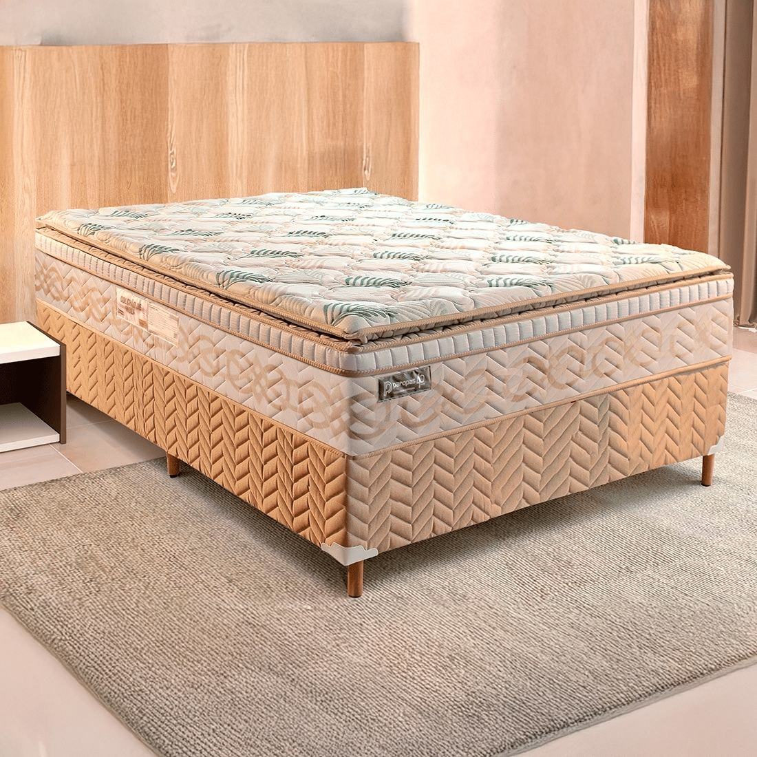 Conjunto Box Recordare Bambo Casal 138cm com Molas Ensacadas - Paropas