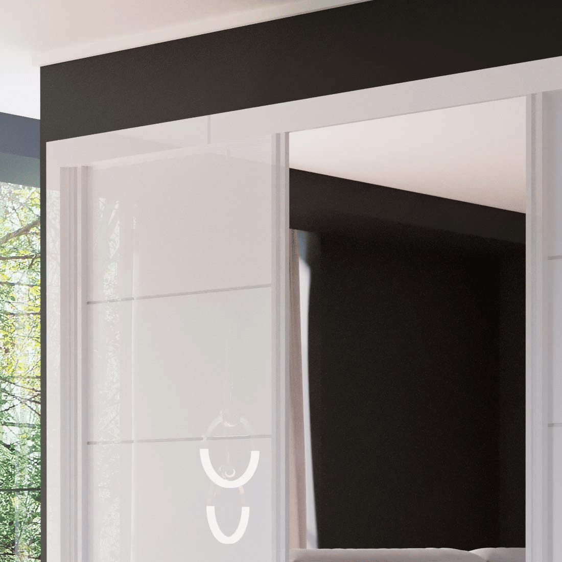 Guarda-Roupa Big 2.7 Anna Euro 100% MDF, com Espelho, 3 portas de correr, Branco - Bom Pastor