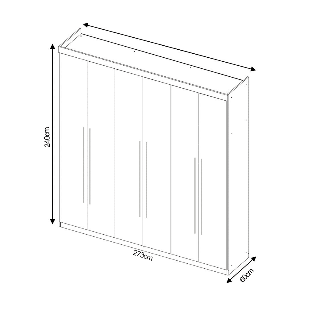 Guarda-Roupa Casal Com Espelho Em MDF 6 Portas Bom Pastor Primore Branco Guarda-Roupa Casal Com Espelho Em MDF 6 Portas Bom Pastor Primore Branco