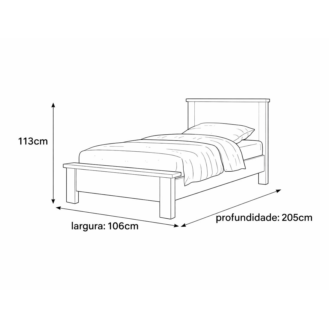 Cama Solteiro Versati 100% MDF Painel Ripado Bom Pastor 106cm - Branco Cama Solteiro Versati 100% MDF Painel Ripado Bom Pastor 106cm - Branco