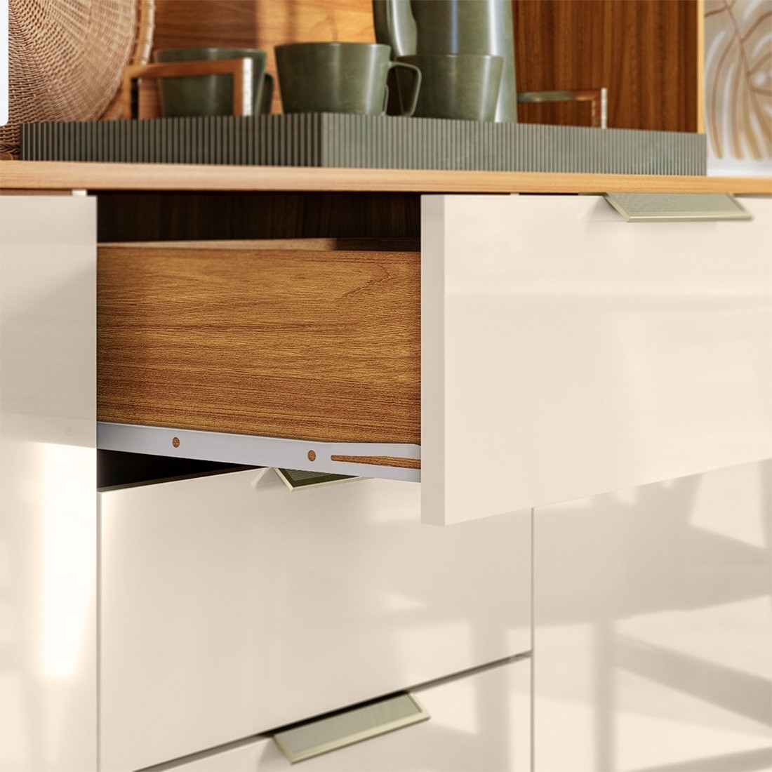 Kit Cozinha Compacta Pitaya 07 Portas e 2 Gavetas Demóbile - Cinamomo/Off White Kit Cozinha Compacta Pitaya 07 Portas e 2 Gavetas Demóbile - Cinamomo/Off White