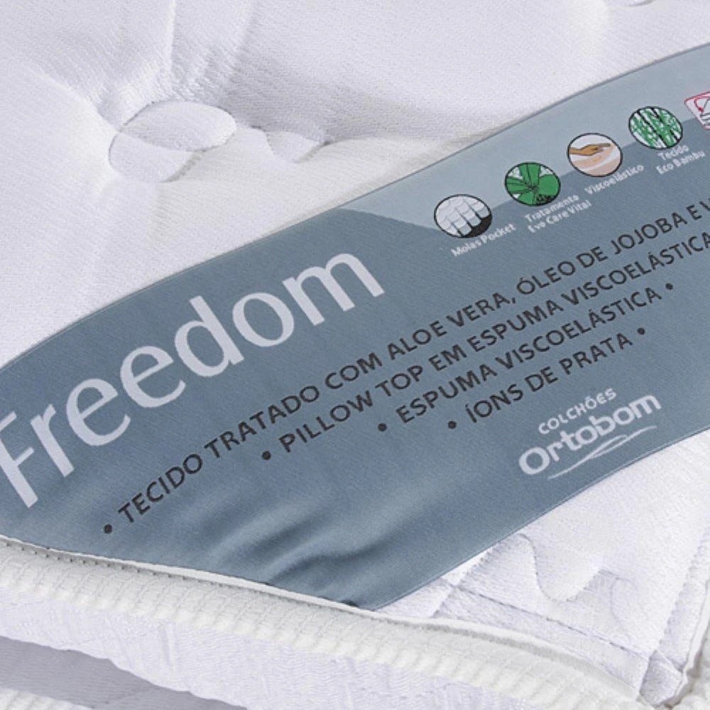 Colchão Casal Ortobom Molas Ensacadas 138x188x32 Freedom Colchão Casal Ortobom Molas Ensacadas 138x188x32 Freedom